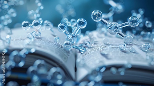 textbook of chemistry on digital background
