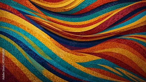 Latin waves patterns and colors National Hispanic heritage month