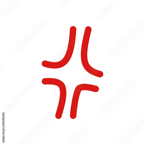 Angry onomatopoeia popped up vein