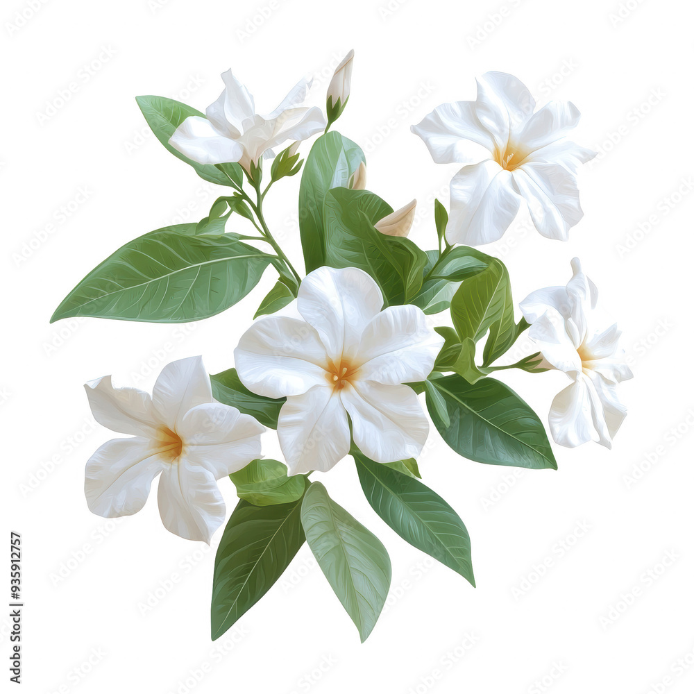 A beautiful arrangement of white flowers with vibrant green leaves, perfect for adding elegance to any design or project. A beautiful arrangement of white flowers with vibrant green leaves, perfect for adding elegance to any design or project.