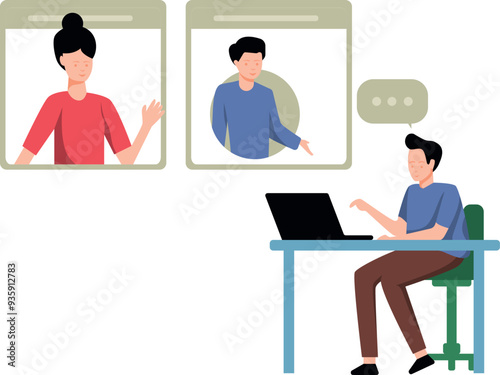 People are on a conference call for a meeting.