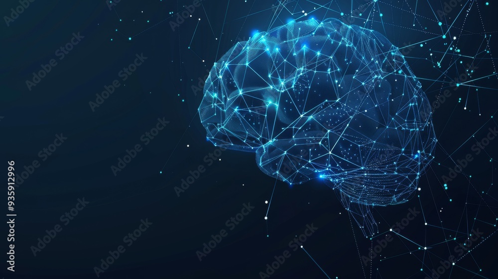 Digital brain network imagery, glowing blue neural connections against a dark background symbolizing technology and artificial intelligence.