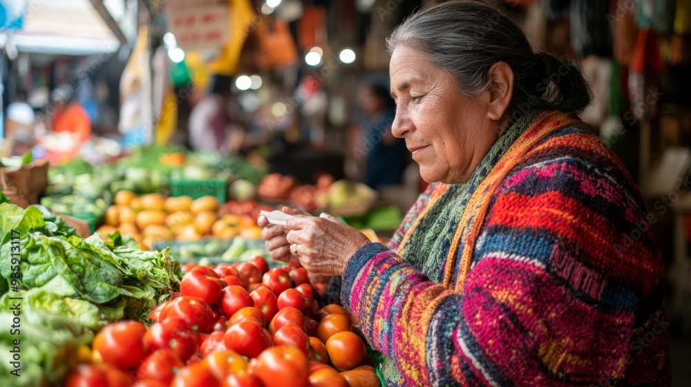 Senior Woman Shopping Tomatoes Senior Woman Shopping Tomatoes