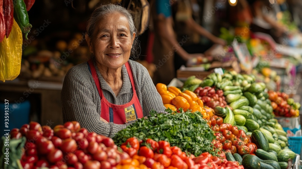 Market Vendor Smiling. Market Vendor Smiling.