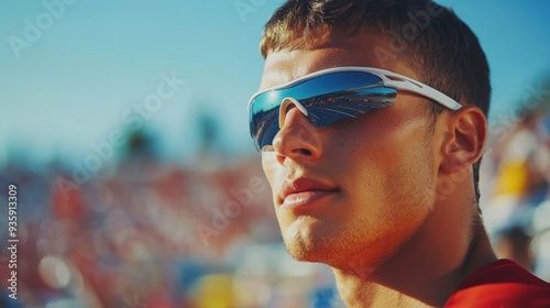 Man in Sunglasses at Event.