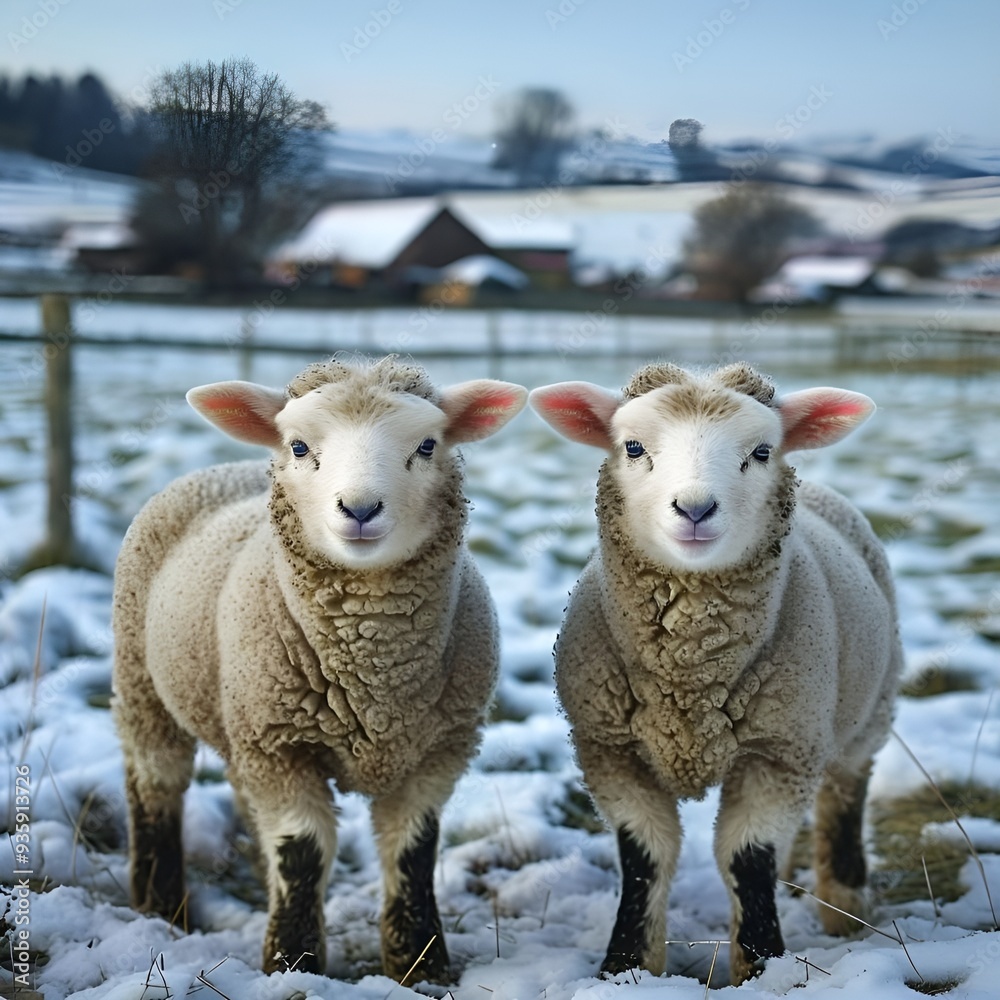 Obraz premium sheep in snow