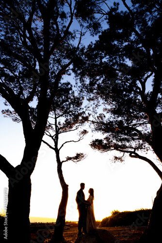 silhouette of a couple