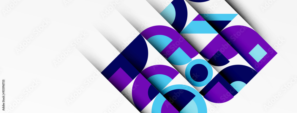 Modern geometrical abstract background - circles. Business or technology presentation design