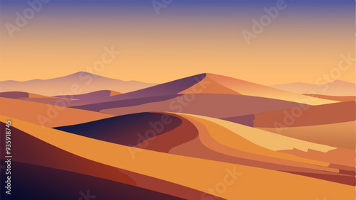 African Desert Landscape Background in Warm colors. Sand Dunes.