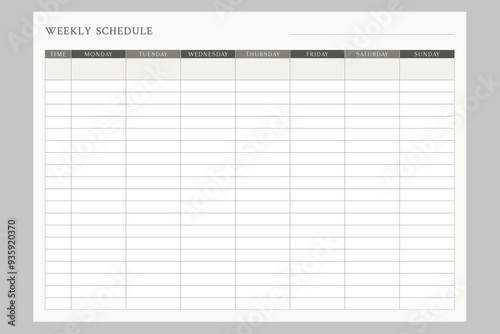 Weekly schedule template
