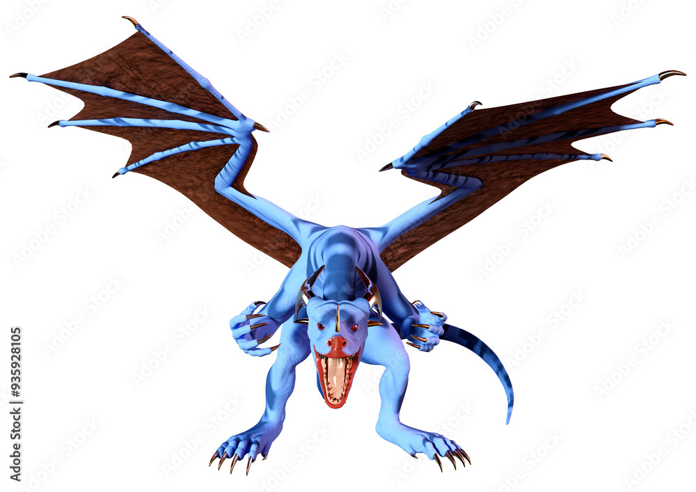 Fototapeta premium 3D Rendering Fairy Tale Dragon on White