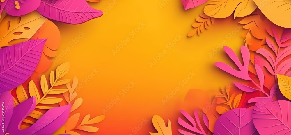 Autumn sale banner template with paper cut-out leaves and a colorful background. poster for online shopping, featuring a special offer Autumn sale banner template with paper cut-out leaves and a colorful background. poster for online shopping, featuring a special offer