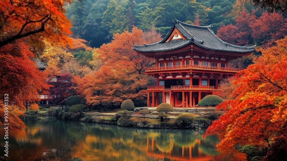 Autumnal Serenity in a Japanese Garden Autumnal Serenity in a Japanese Garden