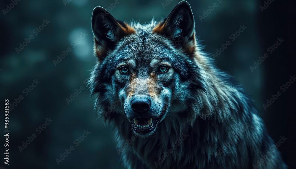 Wolf wallpaper with decay effect, ai Wolf wallpaper with decay effect, ai