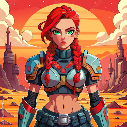 Tough but cute and beautiful Female mecha-pilot