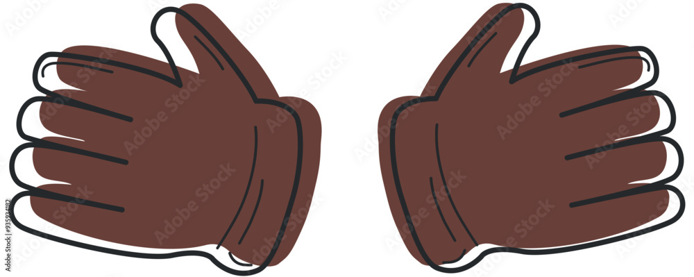 Obraz premium vector drawing in doodle style. working protective glove. construction tool, hand work