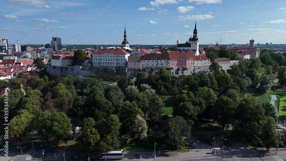 Aerial View of Tallinn Old Town, Estonia. Drone view of Tallinn Old Town's historic buildings and medieval architecture, Estonia. Aerial View of Tallinn Old Town, Estonia. Drone view of Tallinn Old Town's historic buildings and medieval architecture, Estonia.