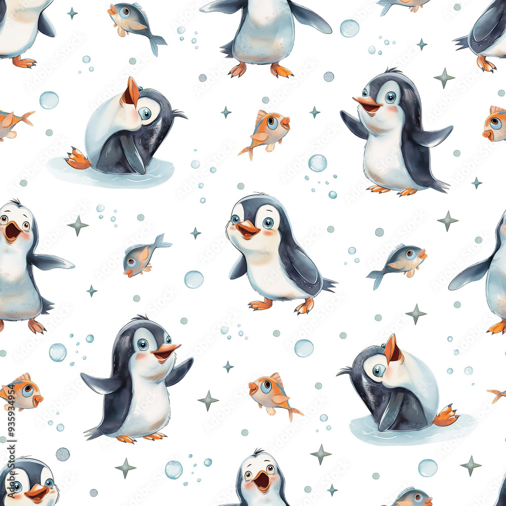 seamless pattern with penguins seamless pattern with penguins