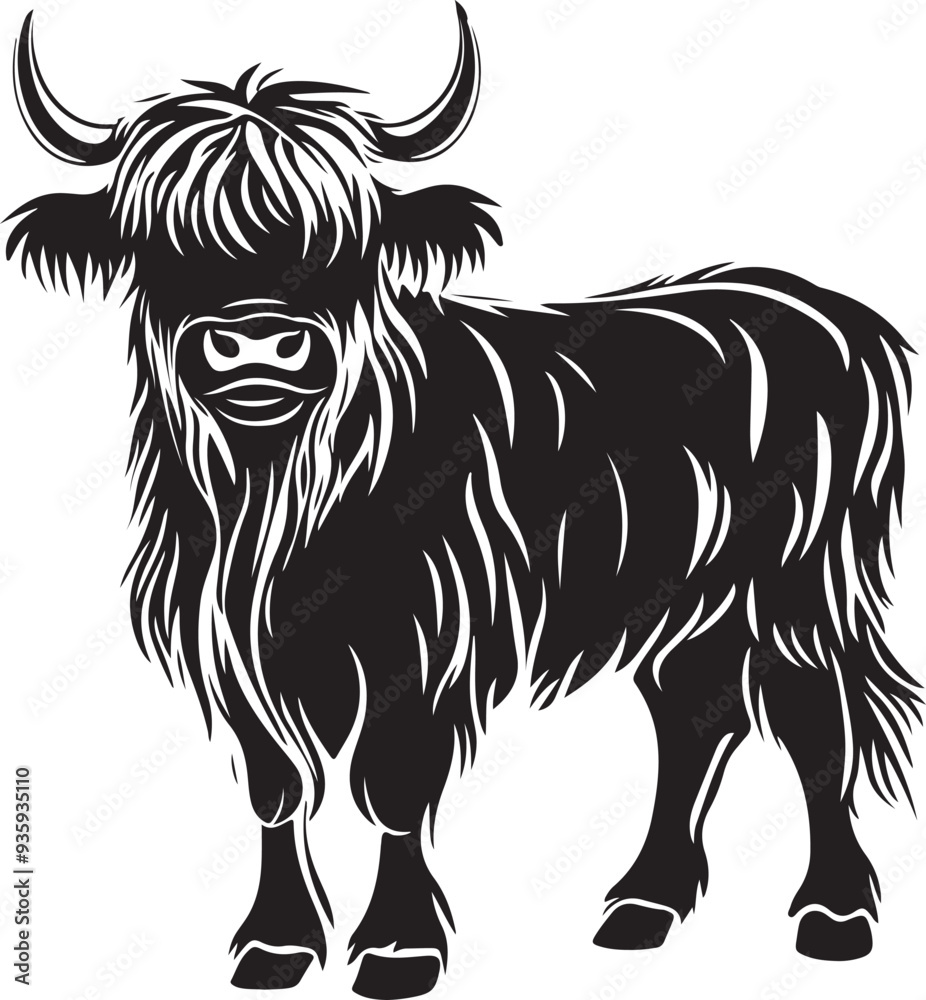 Highland Cow Silhouette Vector Highland Cow Silhouette Vector