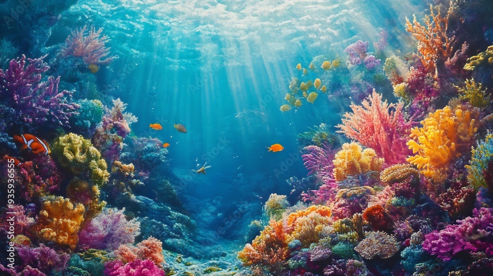 Fototapeta premium Underwater Paradise: Vibrant Coral Reef