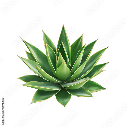 Green Agave Plant with Sharp Leaves