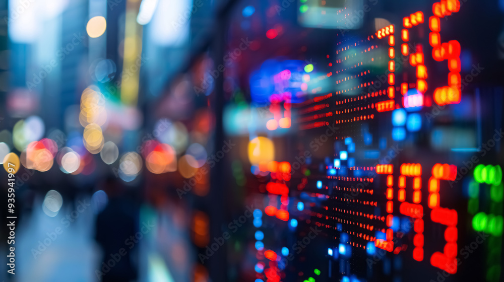 Display of stock market quotes. Display of stock market quotes.