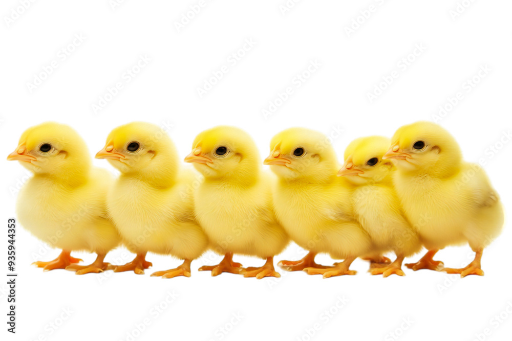 Naklejka premium Yellow broilers on a transparent background