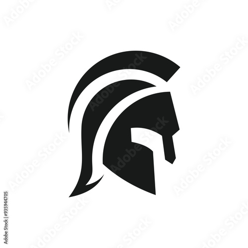 spartan and gladiator helmet logo design vector icon with creative idea