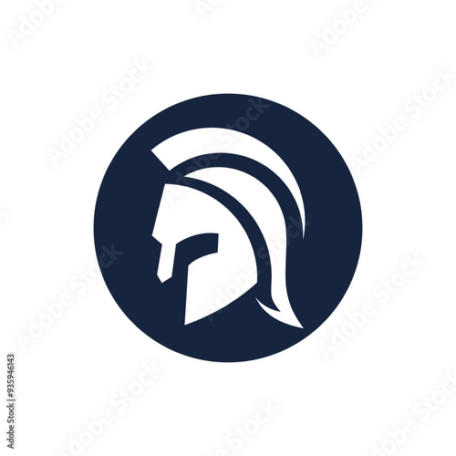 spartan and gladiator helmet logo design vector icon with creative idea