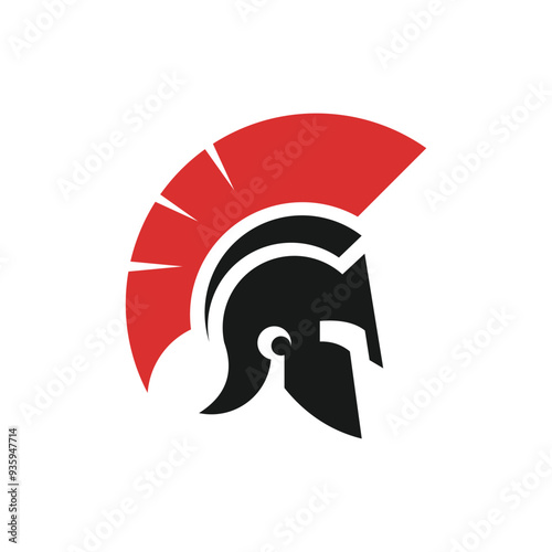 spartan and gladiator helmet logo design vector icon with creative idea