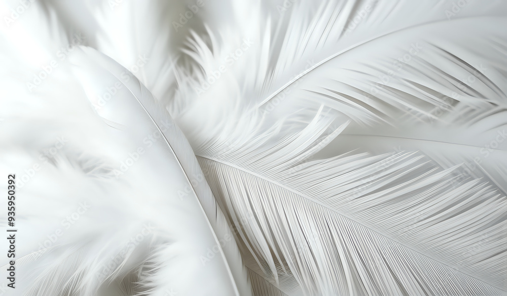 Close up of a white colored feather background texture illustration. AI Generated Close up of a white colored feather background texture illustration. AI Generated