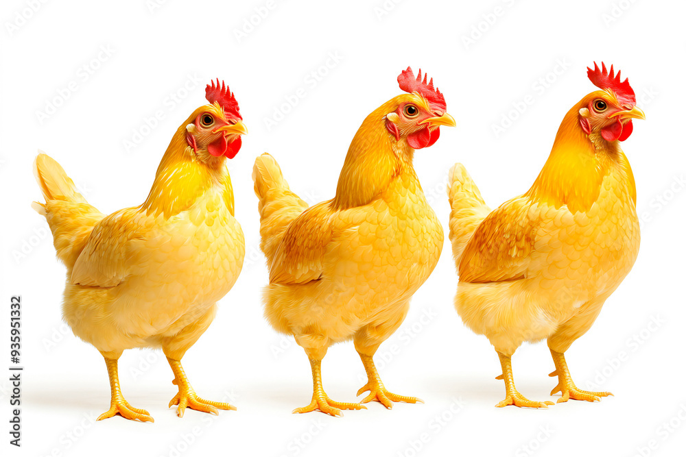 Yellow broilers on a transparent background Yellow broilers on a transparent background