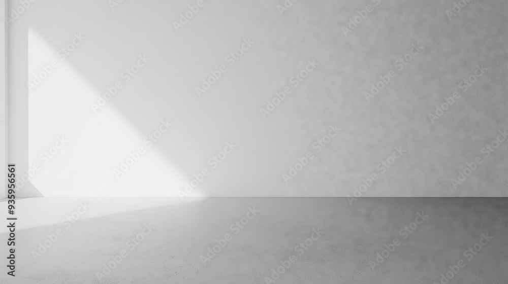 Minimalist white room with a soft light beam, perfect for modern and clean design themes
Minimalist white room with a soft light beam, perfect for modern and clean design themes