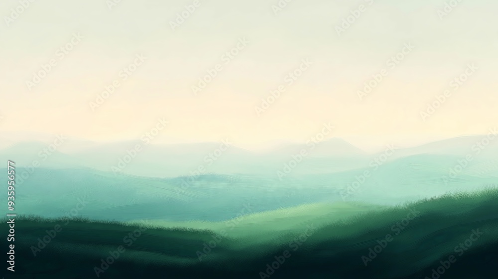 Serene painted landscape with rolling green hills and soft light, a tranquil and artistic background for nature-inspired themes
Serene painted landscape with rolling green hills and soft light, a tranquil and artistic background for nature-inspired themes