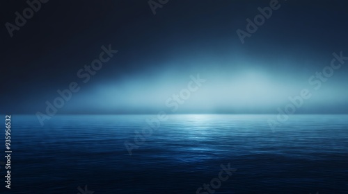 Moody horizon over a dark ocean, a serene yet mysterious background for atmospheric and nautical themes

