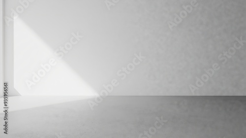 Minimalist white room with a soft light beam, perfect for modern and clean design themes

