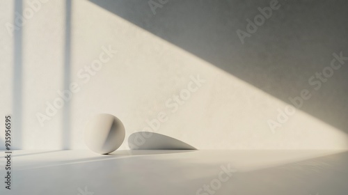 Minimalistic scene with soft shadows and light, perfect for elegant and modern design themes

