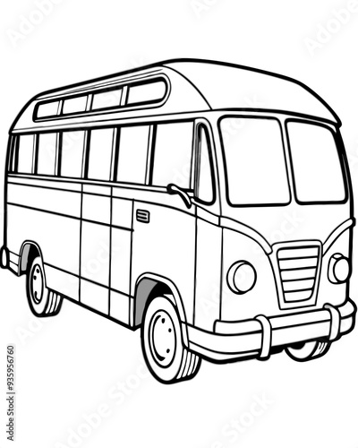 A drawing of a bus that has the word the word on it