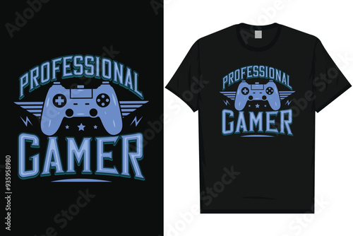 Professional gamer graphics tshirt design