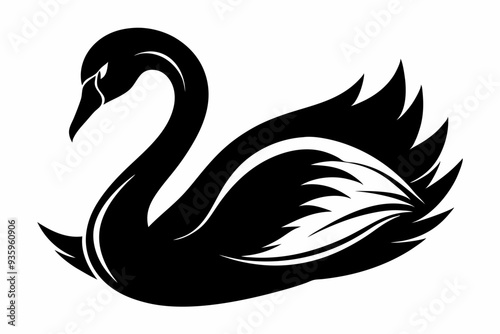 swan silhouette vector illustration