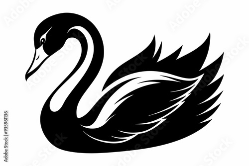 swan silhouette vector illustration