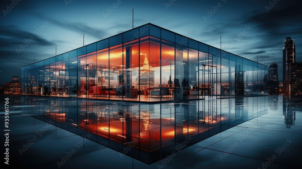 Obraz premium sunset in the city