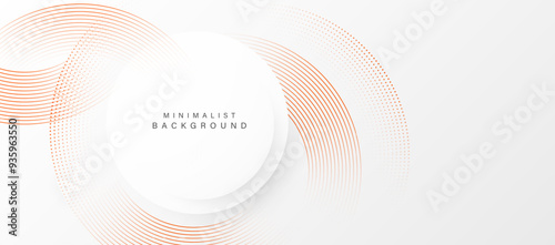 Abstract white background with circle lines. Digital future technology concept. vector illustration.