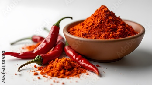 Vibrant Chili Powder and Fresh Peppers