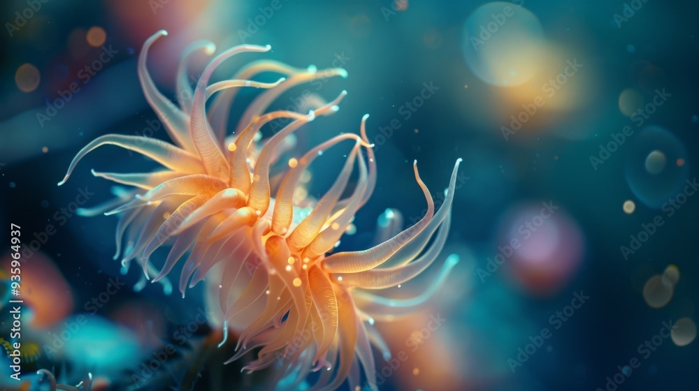 Sea Anemone Close-Up with Bokeh. Sea Anemone Close-Up with Bokeh.