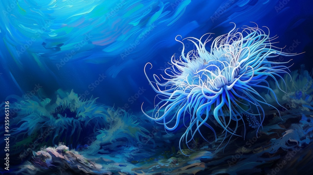 Obraz premium Blue Sea Anemone.