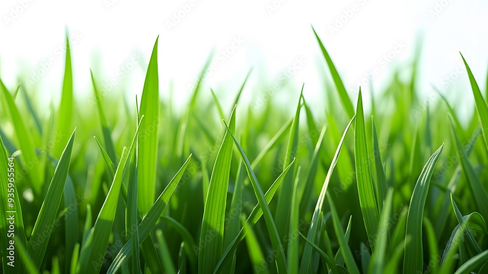 Fototapeta premium Verdant Grass Blades Reaching Towards the Sky