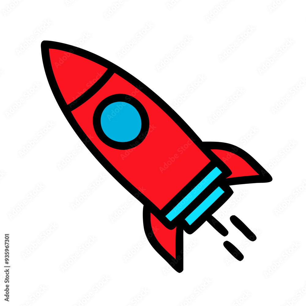 Powerful Rocket Launching into Space, Representing Exploration and Innovation Powerful Rocket Launching into Space, Representing Exploration and Innovation