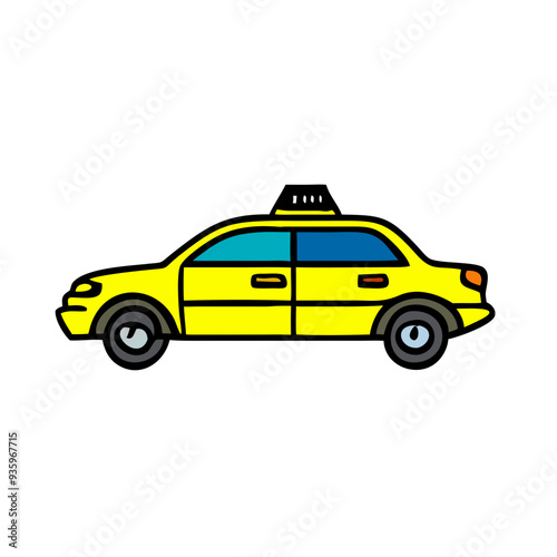 Urban Taxi Waiting to Pick Up Passengers, Providing Convenient City Travel