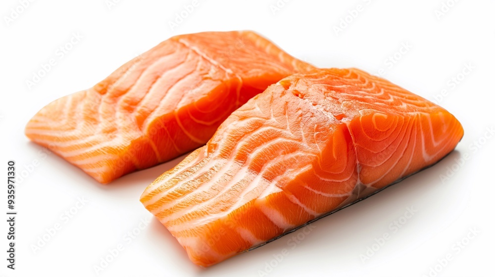Two salmon fillet isolated on white background Two salmon fillet isolated on white background